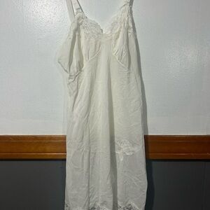 Elegant White Lace Slip Dress 100 percent silk